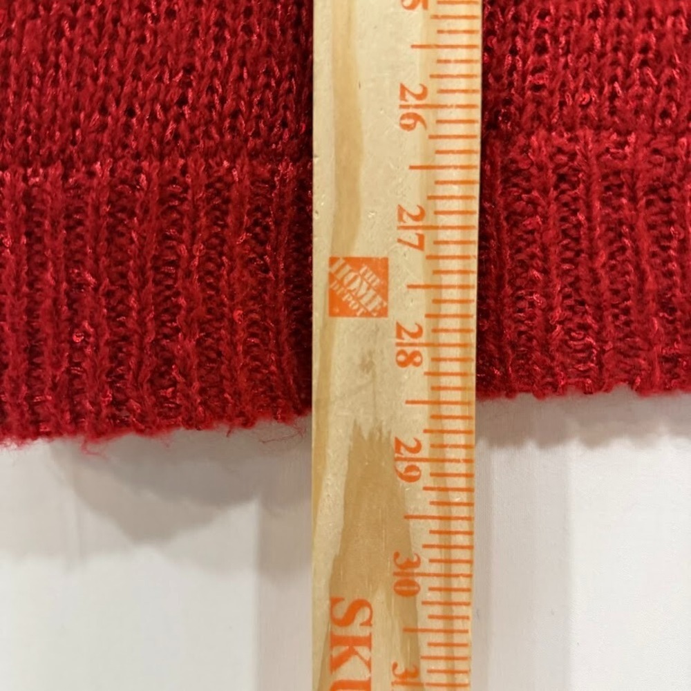 Kenneth‎ Cole Sweater Womens Medium Red Metallic Knit 3/4 Sleeve Pullover - Picture 3 of 5
